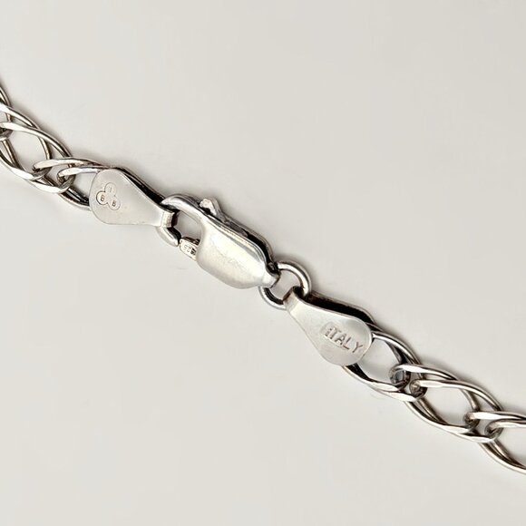 Vintage Sterling Silver Double Cable Link Chain Bracelet 7" – Italy IBB 925 - Picture 5 of 5